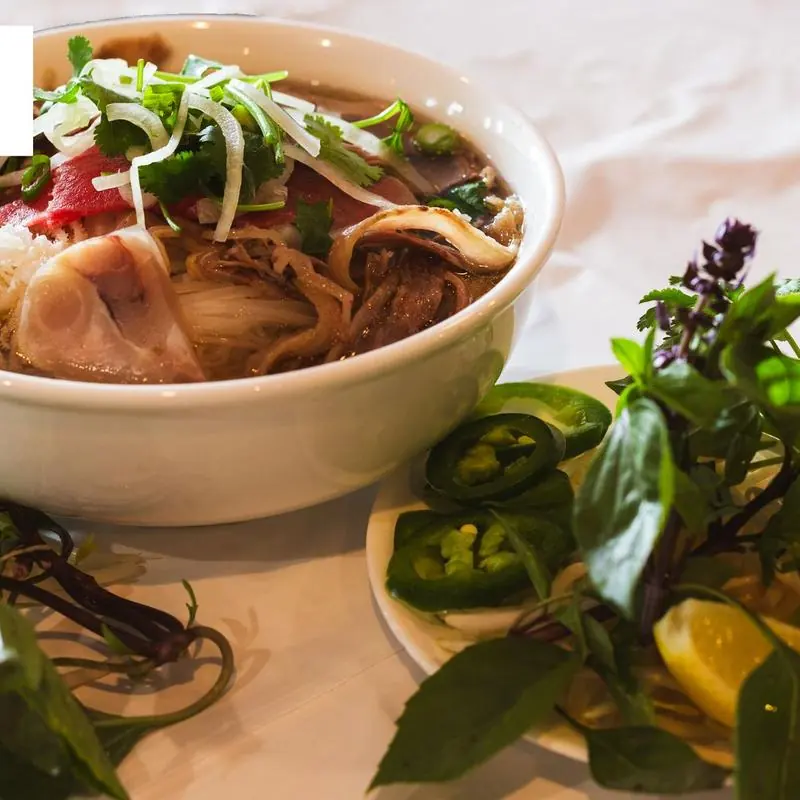 A bowl of beef pho at Pho Mama in Fremont, California